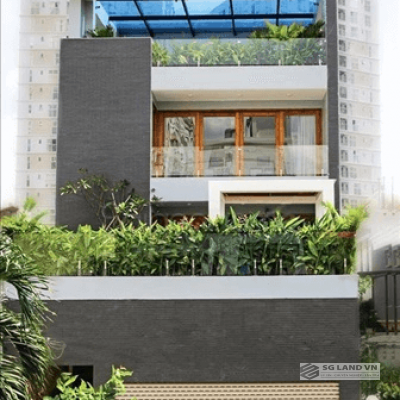 Biệt thự đẹp trần ốp gỗ Thảo Điền