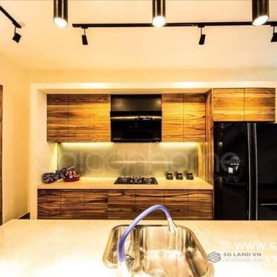 Biệt thự đẹp trần ốp gỗ Thảo Điền