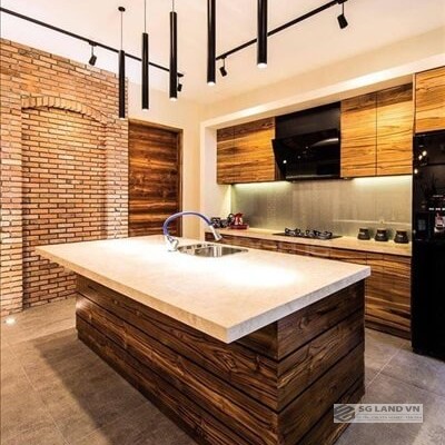 Biệt thự đẹp trần ốp gỗ Thảo Điền