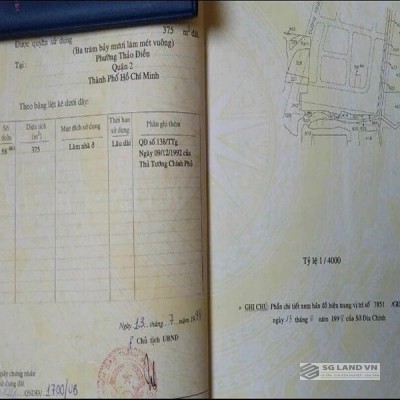 Bán đất Thảo Điền lô 375m2; 519m2