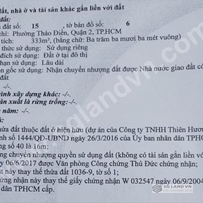 Bán lô đất Biệt thự Thảo Điền