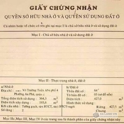 Bán biệt thự khu đường Võ Trường Toản, Q2