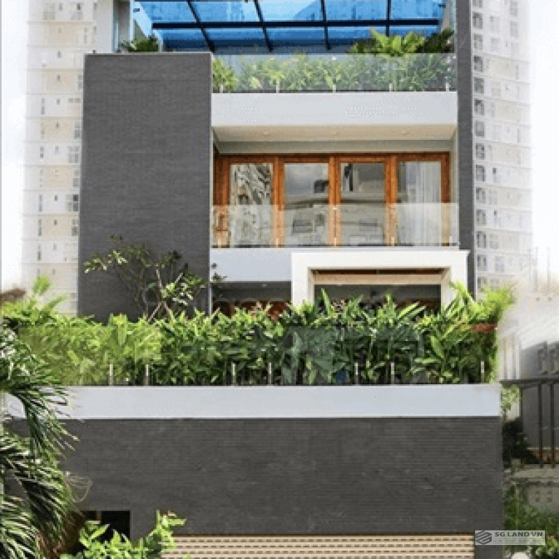 Biệt thự đẹp trần ốp gỗ Thảo Điền